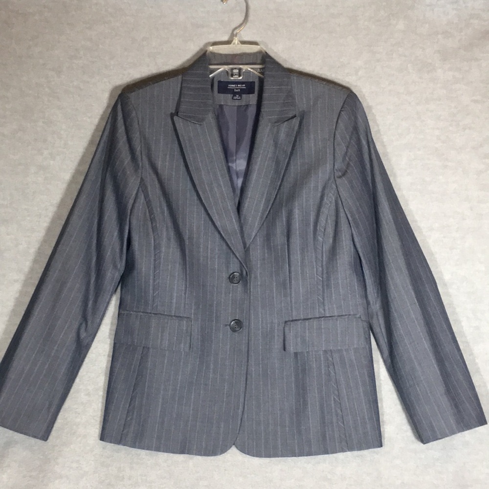 NWOT-JONES WEAR Minimalist Pin-Striped 2 Button Fully Lined Jacket